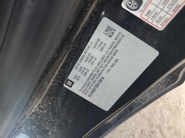 1G1FH3D77G0178874 - 2016 CHEVROLET CAMARO SS BLACK photo 12