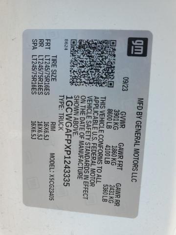 1GCWGAFPXP1243335 - 2023 CHEVROLET EXPRESS G2500 WHITE photo 13