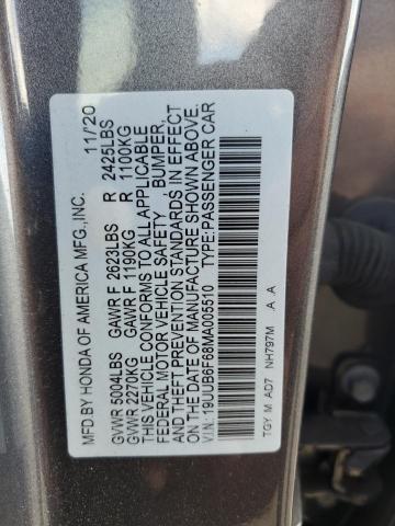 19UUB6F68MA005510 - 2021 ACURA TLX ADVANCE GRAY photo 12