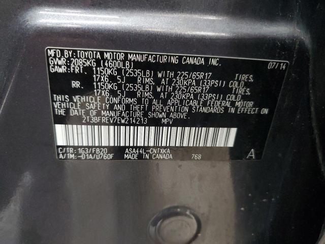 2T3BFREV7EW214213 - 2014 TOYOTA RAV4 LE GRAY photo 13