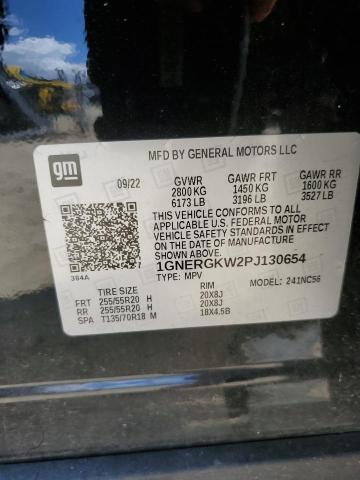 1GNERGKW2PJ130654 - 2023 CHEVROLET TRAVERSE LT შავი ფოტო 14