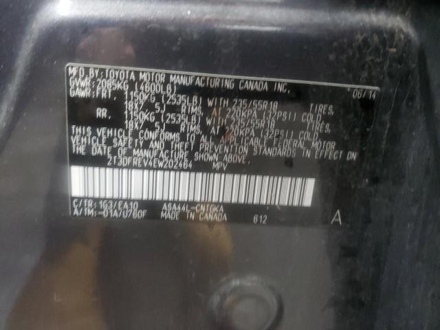 2T3DFREV4EW202464 - 2014 TOYOTA RAV4 LIMITED GRAY photo 14