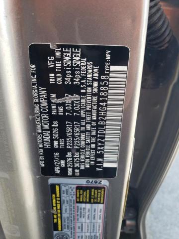 5XYZTDLB2HG418858 - 2017 HYUNDAI SANTA FE S SILVER photo 13