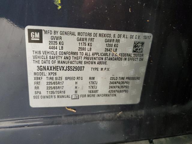 3GNAXHEVXJS529007 - 2018 CHEVROLET EQUINOX LS BLUE photo 14