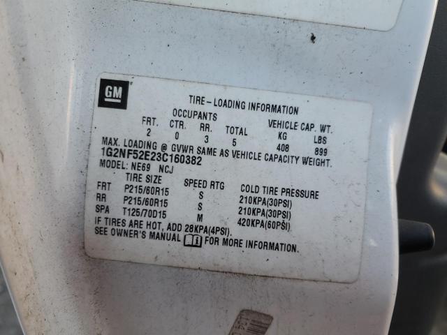 1G2NF52E23C160382 - 2003 PONTIAC GRAND AM SE1 WHITE photo 12