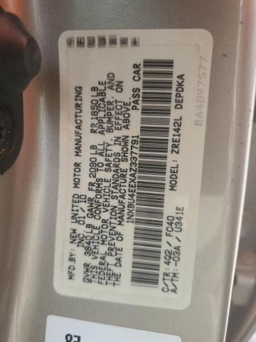 1NXBU4EEXAZ337791 - 2010 TOYOTA COROLLA BASE TAN photo 12