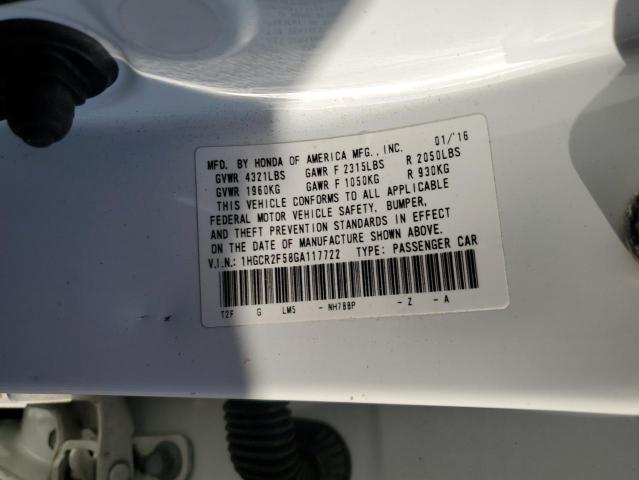 1HGCR2F58GA117722 - 2016 HONDA ACCORD SPORT 白色 照片 12