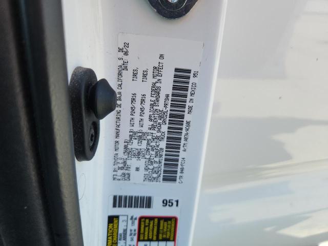 3TMAZ5CN1NM190720 - 2022 TOYOTA TACOMA DOUBLE CAB WHITE photo 13