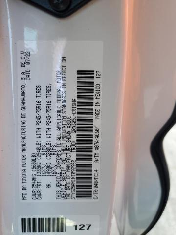 3TYSZ5AN1NT092962 - 2022 TOYOTA TACOMA ACCESS CAB თეთრი ფოტო 12