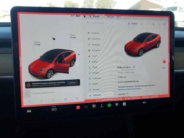 5YJYGDEE9MF297335 - 2021 TESLA MODEL Y RED photo 9