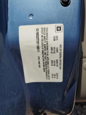 1G1ND52T7XY138511 - 1999 CHEVROLET MALIBU Blau Foto 12