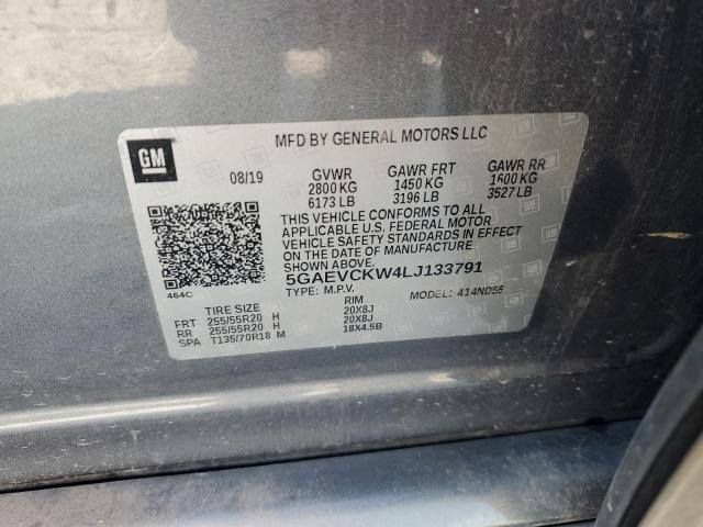 5GAEVCKW4LJ133791 - 2020 BUICK ENCLAVE AVENIR 灰色 照片 13