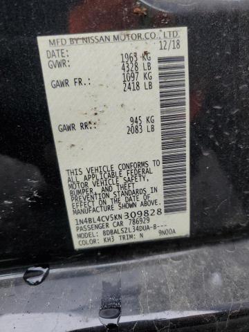 1N4BL4CV5KN309828 - 2019 NISSAN ALTIMA SR Қара фото 13