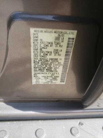 5N1AR18U55C773751 - 2005 NISSAN PATHFINDER LE 棕色 照片 13