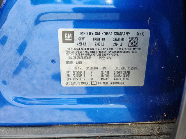 KL4CJBSB6DB157685 - 2013 BUICK ENCORE CONVENIENCE 蓝色 照片 13