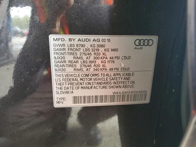 WA1LGAFE4FD018059 - 2015 AUDI Q7 PREMIUM PLUS Gris foto 12