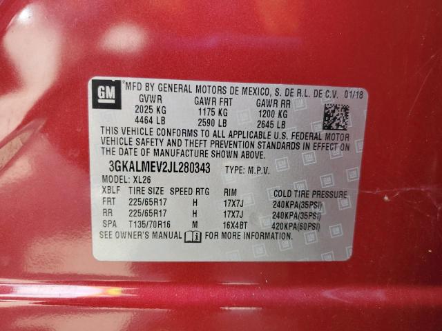 3GKALMEV2JL280343 - 2018 GMC TERRAIN SLE RED photo 13