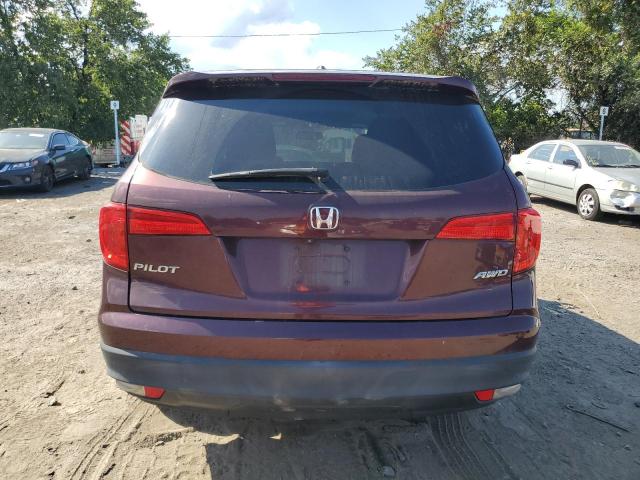 5FNYF6H58HB057239 - 2017 HONDA PILOT EXL BURGUNDY photo 6