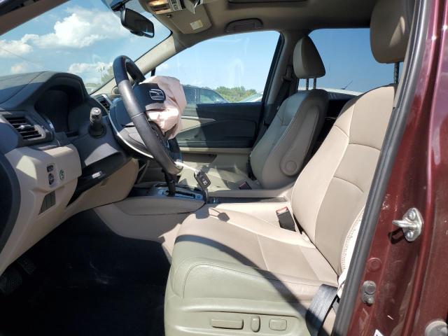 5FNYF6H58HB057239 - 2017 HONDA PILOT EXL BURGUNDY photo 7