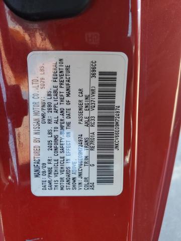 JNKCV66E09M724974 - 2009 INFINITI G37 BASE RED photo 12