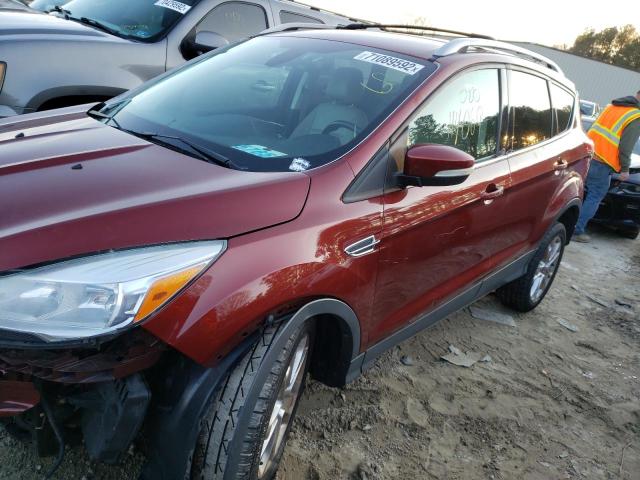 1FMCU0JX3EUA49993 - 2014 FORD ESCAPE TITANIUM BURGUNDY photo 1