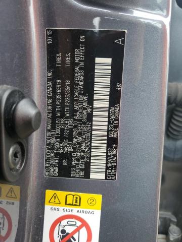 2T2BZMCA7GC002642 - 2016 LEXUS RX 350 BASE GRAY photo 12