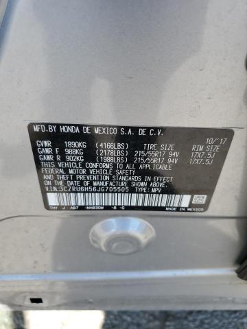 3CZRU6H56JG705505 - 2018 HONDA HR-V EX Серебристый фото 13