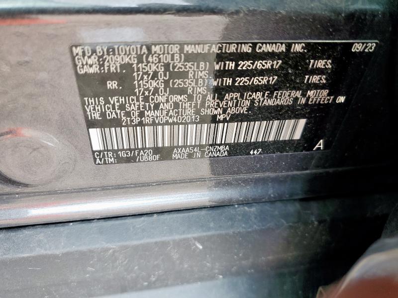 2T3P1RFV0PW402013 - 2023 TOYOTA RAV4 XLE CHARCOAL photo 13