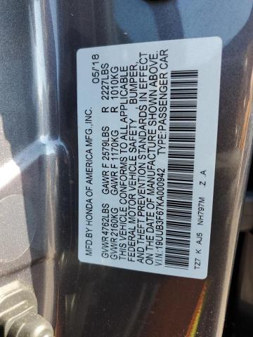 19UUB3F67KA000942 - 2019 ACURA TLX A-SPEC TECHNOLOGY GRAY photo 12
