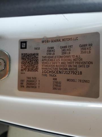 1GCHSCEN7J1279218 - 2018 CHEVROLET COLORADO LT WHITE photo 12