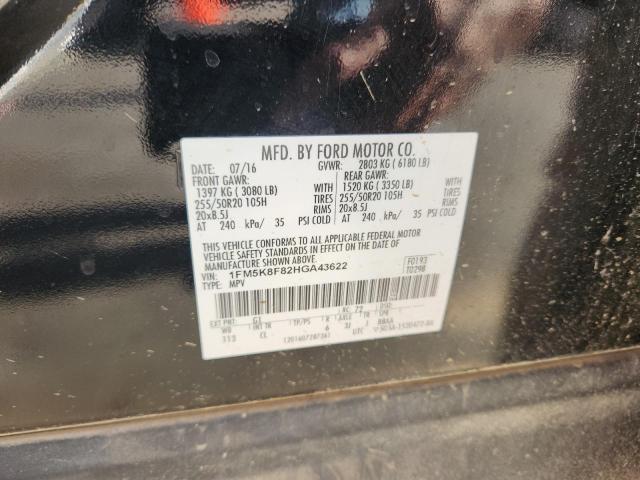 1FM5K8F82HGA43622 - 2017 FORD EXPLORER LIMITED BLACK photo 13