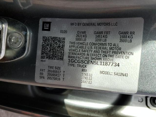 1GCGSCEN5L1187734 - 2020 CHEVROLET COLORADO LT CHARCOAL photo 13