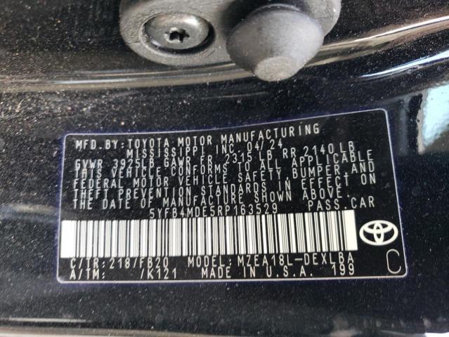 5YFB4MDE5RP163529 - 2024 TOYOTA COROLLA LE BLACK photo 12