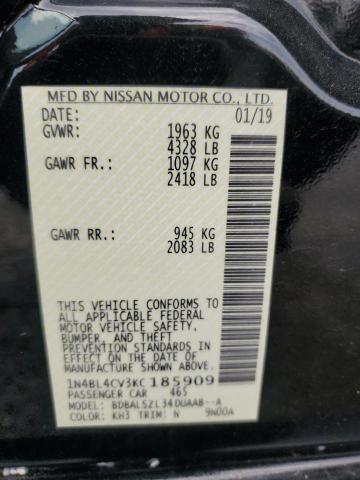 1N4BL4CV3KC185909 - 2019 NISSAN ALTIMA SR Qara foto 12