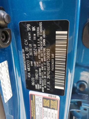 3KPA24AD8PE590893 - 2023 KIA RIO LX BLUE photo 12