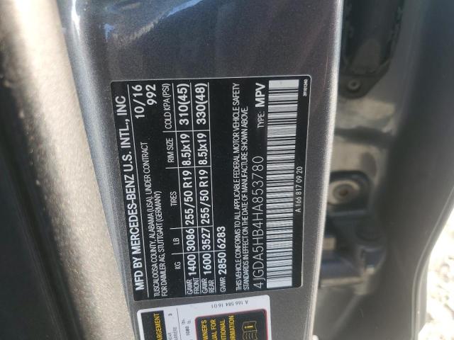 4JGDA5HB4HA853780 - 2017 MERCEDES-BENZ GLE 350 4MATIC GRAY photo 12