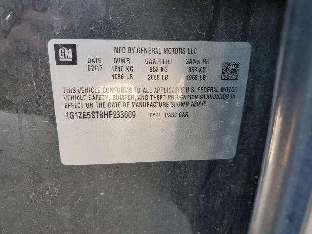 1G1ZE5ST8HF233669 - 2017 CHEVROLET MALIBU LT GRAY photo 12