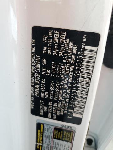 5XYZU3LB5JG535153 - 2018 HYUNDAI SANTA FE S WHITE photo 13