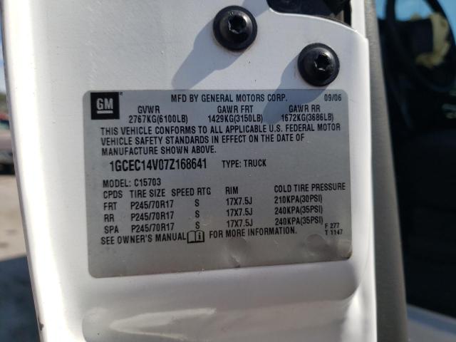 1GCEC14V07Z168641 - 2007 CHEVROLET SILVERADO C1500 CLASSIC WHITE photo 13