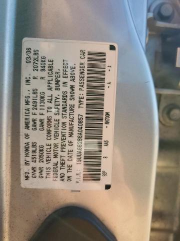 19UUA66286A040857 - 2006 ACURA 3.2TL SILVER photo 13