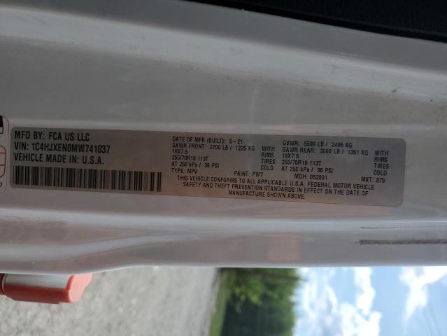 1C4HJXEN0MW741037 - 2021 JEEP WRANGLER UNLIMITED SAHARA WHITE photo 12