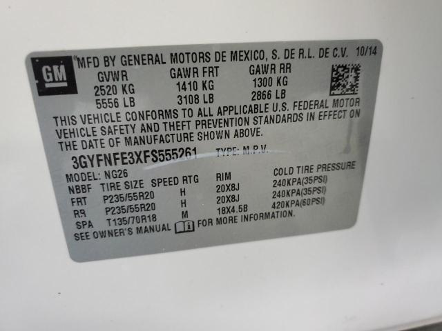 3GYFNFE3XFS555261 - 2015 CADILLAC SRX PERFORMANCE COLLECTION Ağ foto 13