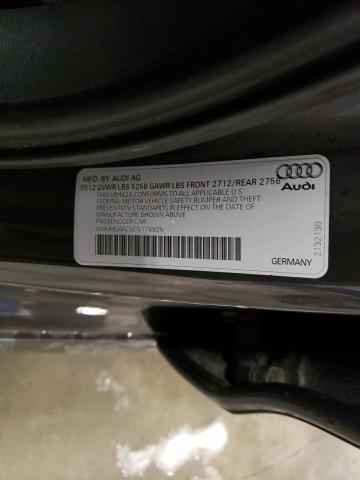 WAUHGAFC5CN176925 - 2012 AUDI A6 PRESTIGE შავი ფოტო 12