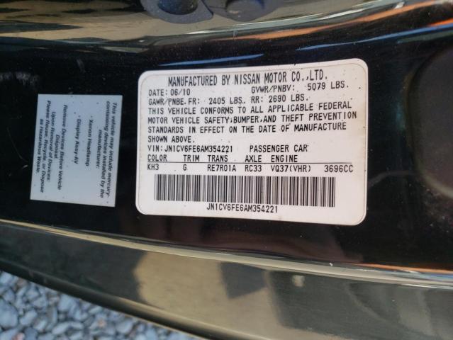 JN1CV6FE6AM354221 - 2010 INFINITI G37 BASE BLACK photo 13