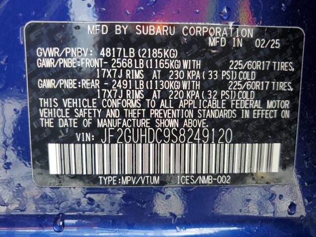 JF2GUHDC9S8249120 - 2025 SUBARU CROSSTREK PREMIUM BLUE photo 14