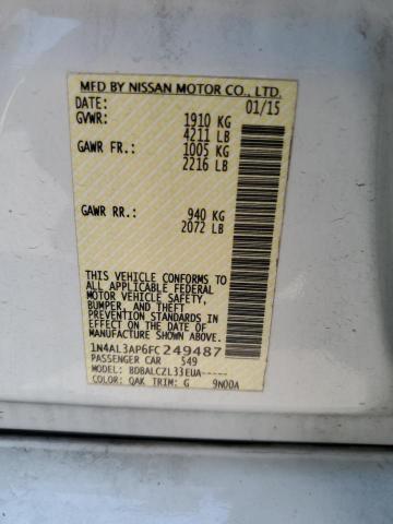 1N4AL3AP6FC249487 - 2015 NISSAN ALTIMA 2.5 WHITE photo 13