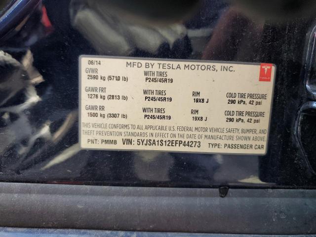 5YJSA1S12EFP44273 - 2014 TESLA MODEL S Կապույտ լուսանկար 12