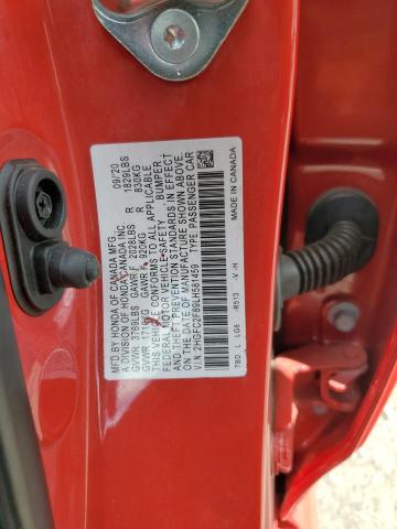 2HGFC2F89LH581459 - 2020 HONDA CIVIC SPORT RED photo 13