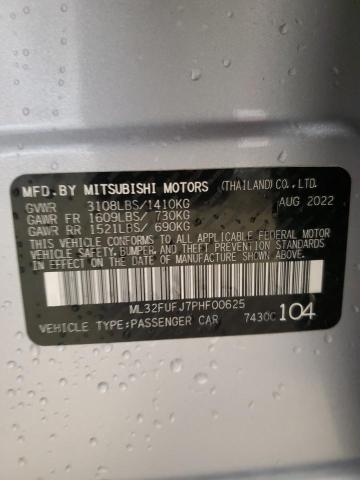 ML32FUFJ7PHF00625 - 2023 MITSUBISHI MIRAGE G4 ES SILVER photo 13