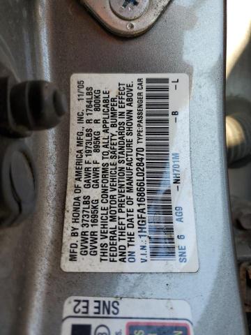 1HGFA16866L028470 - 2006 HONDA CIVIC EX 棕色 照片 12